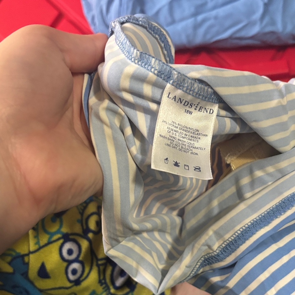 Blue and White Striped bathing suit - Picture 9 of 9